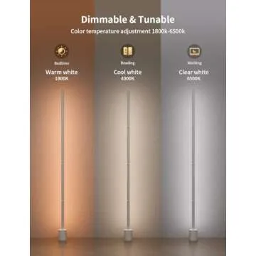 Ailofy Smart Corner Floor Lamp, LED Floor Lamp with Alexa and App Control, 16 Million DIY Colors, Music Sync, DIY Color Modes,Timer Setting, Suitable for Living Room and Bedroom