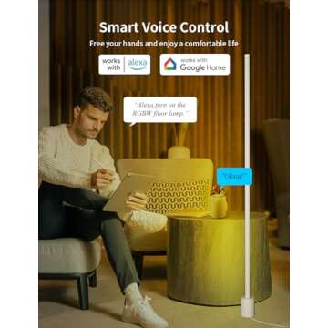 Ailofy Smart Corner Floor Lamp, LED Floor Lamp with Alexa and App Control, 16 Million DIY Colors, Music Sync, DIY Color Modes,Timer Setting, Suitable for Living Room and Bedroom