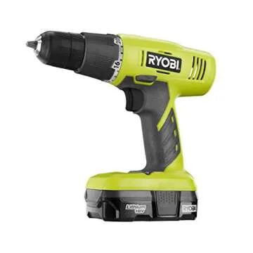 Ryobi P1810 One+ 18V Lithium Ion Drill / Driver Kit (3 Piece: 1 x P209 Drill / Driver, 1 x P102 18 V Lithium Ion Battery, 1 x P118 Dual Chemistry Charger)