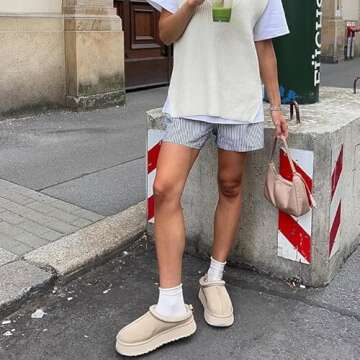 INPAKSA Women's Slippers Platform Mini Boots Short Ankle Boot Fur Fleece Lined Sneakers House slippers Anti-Slip Boot For Outdoor