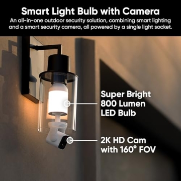 WYZE Bulb Cam Security Camera - 2K HD Outdoor Lighting & Monitoring Solution
