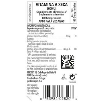 Solgar Dry Vitamin A 1500 mcg - Vision & Immunity Support