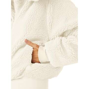 Tankaneo Womens Winter Sherpa Cropped Jackets Cozy Zipper Fleece Coats with Hooded