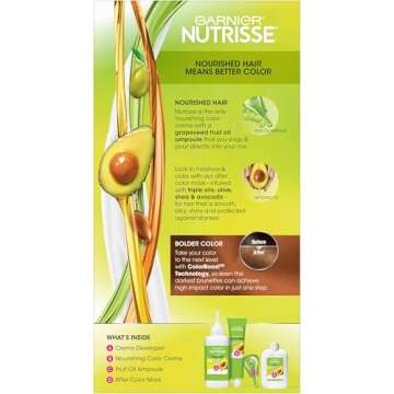 Garnier Hair Color Nutrisse Ultra Color Nourishing Creme, B3 Golden Brown (Spiced Rum) Permanent Hai...
