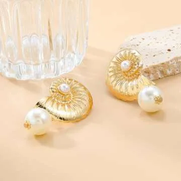 Stylish Conch Shell Earrings for Women - Beach Jewelry