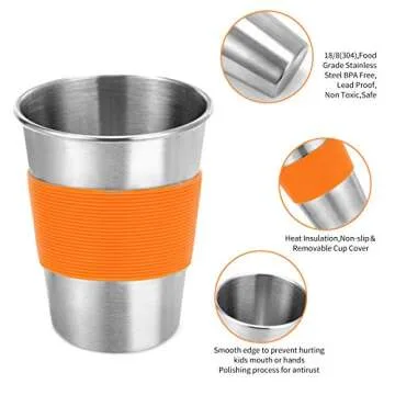 Durable Stainless Steel Cups by Dorihom - 5 Pack with Straws & Lids