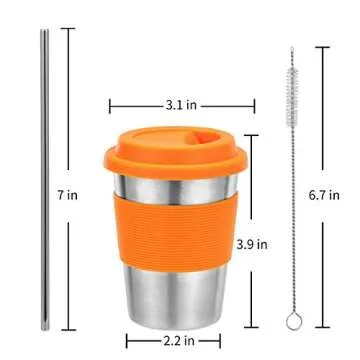 Durable Stainless Steel Cups with Lids & Straws for All Ages