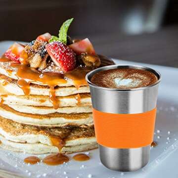 Durable Stainless Steel Cups with Lids & Straws for All Ages