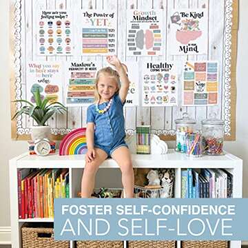 Hadley Designs 9 Boho Mental Health Posters For Classroom Elementary - School Counselor Office Decor...