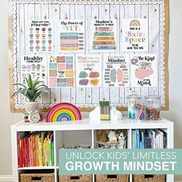 Hadley Designs 9 Boho Mental Health Posters For Classroom Elementary - School Counselor Office Decor, Mental Health Therapy Decor For Office, Calm Corner, School Counseling Office Decor