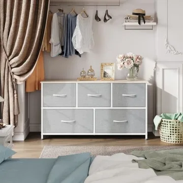 WLIVE 5-Drawer Fabric Dresser Stylish Storage Solution
