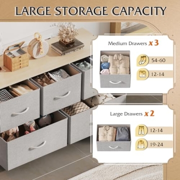 WLIVE 5-Drawer Fabric Dresser Stylish Storage Solution