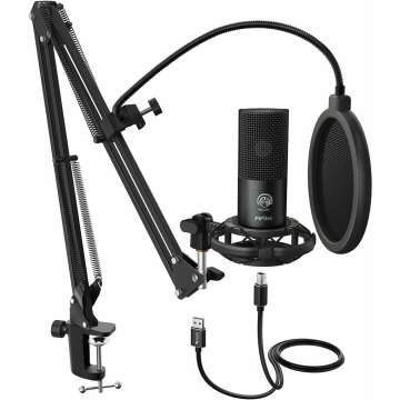 FIFINE USB Microphone Kit for Recording and Streaming