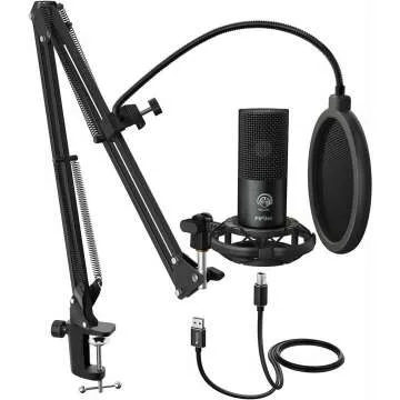FIFINE USB Microphone Kit for Recording and Streaming