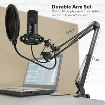 FIFINE USB Microphone Kit for Recording and Streaming