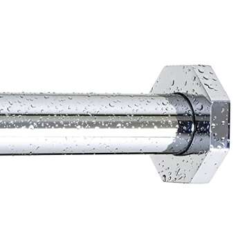Ivilon Tension Curtain Rod - Hexagonal Spring Tension Rod for Windows or Shower, 24 to 36 Inch, Chro...