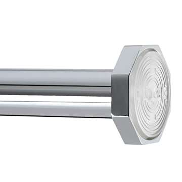 Ivilon Tension Curtain Rod - Hexagonal Spring Tension Rod for Windows or Shower, 24 to 36 Inch, Chrome