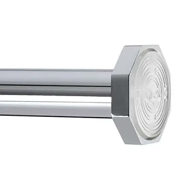 Ivilon Tension Curtain Rod - Hexagonal Spring Tension Rod for Windows or Shower, 24 to 36 Inch, Chrome