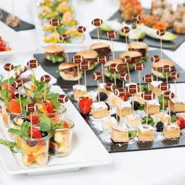 Football Cocktail Picks - 100 Pcs Eco-Friendly Skewers for Parties