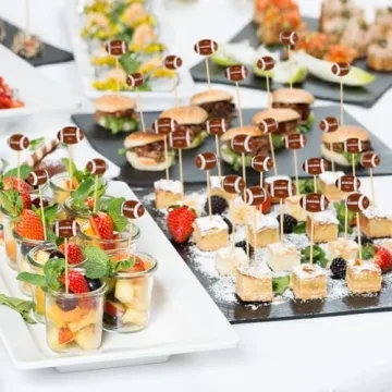 Football Cocktail Picks - 100 Pcs Eco-Friendly Skewers for Parties