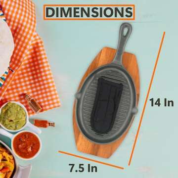 Mr. Bar-B-Q Cast Iron Fajita Skillets Set - Sizzling & Stylish