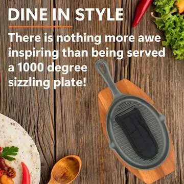 Mr. Bar-B-Q Cast Iron Fajita Skillets - Pre-Seasoned