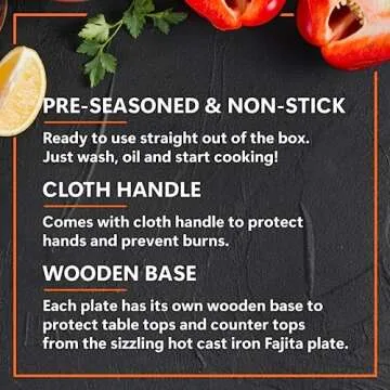 Mr. Bar-B-Q Cast Iron Fajita Skillets - Pre-Seasoned