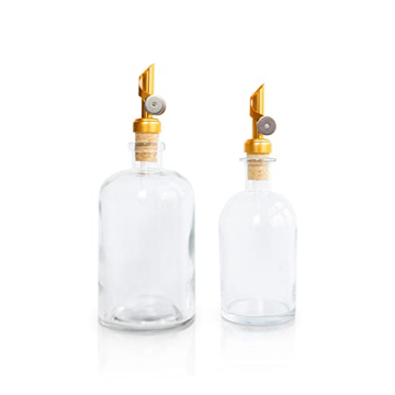 14oz Elegant Glass Dispenser with Gold Spout for All Uses