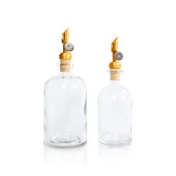 14oz Elegant Glass Dispenser with Gold Spout for All Uses