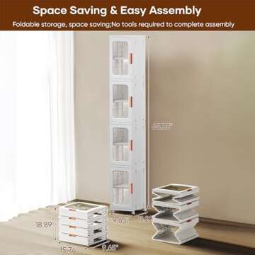Slim Tall Storage Cabinet for Small Spaces | MOSAMNI
