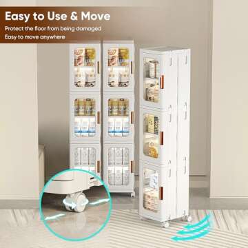 Slim Tall Storage Cabinet for Small Spaces | MOSAMNI