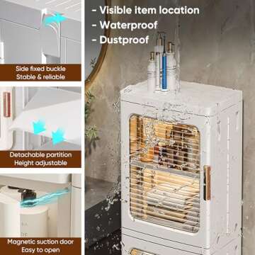 Slim Tall Storage Cabinet for Small Spaces | MOSAMNI