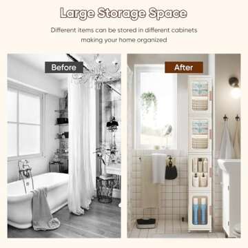 Slim Tall Storage Cabinet for Small Spaces | MOSAMNI