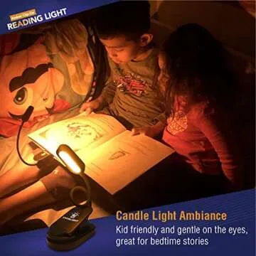 VYANLIGHT Book Light for Reading in Bed, Amber Color Reading Lamp with 360° Rotating Gooseneck, Rechargeable and Dimmable Warm Glow LED Clip-on Light, 1600K Eye Care Portable Light for Readers