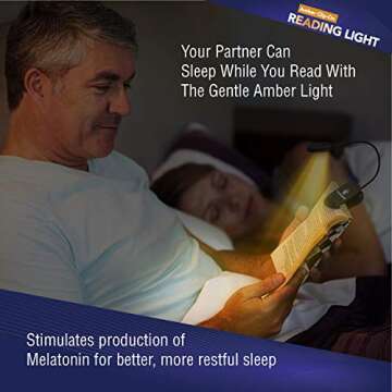 VYANLIGHT Book Light for Reading in Bed, Amber Color Reading Lamp with 360° Rotating Gooseneck, Rechargeable and Dimmable Warm Glow LED Clip-on Light, 1600K Eye Care Portable Light for Readers