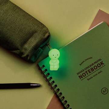 Smiski Hugging Knees ZipperBite Glow in The Dark Zipper Pull