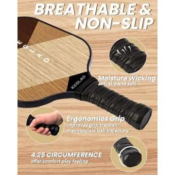 KEGLAD Pickleball Paddles, Graphite Pickleball Paddles Set of 2, Lightweight Pickleball Set with 4 Pickleball Balls and 1 Carrying Bag, Pickleball Rackets Gifts for Women Men