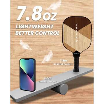 KEGLAD Pickleball Paddles, Graphite Pickleball Paddles Set of 2, Lightweight Pickleball Set with 4 Pickleball Balls and 1 Carrying Bag, Pickleball Rackets Gifts for Women Men