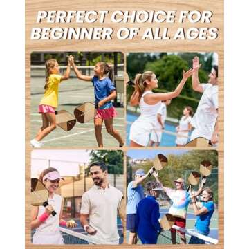 KEGLAD Pickleball Paddles, Graphite Pickleball Paddles Set of 2, Lightweight Pickleball Set with 4 Pickleball Balls and 1 Carrying Bag, Pickleball Rackets Gifts for Women Men