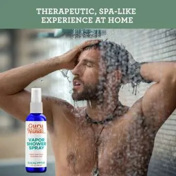 GuruNanda Eucalyptus Shower Spray Aromatherapy (4 Fl.Oz), Daily Shower Spray Mist - Luxury Home Spa with Pure Eucalyptus Essential Oil Spray, Sinus and Congestion Relief, Vapor Spa Mist - 2 Pack