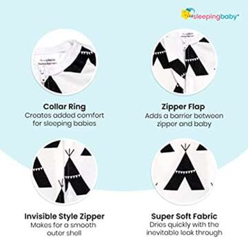 SleepingBaby Zipadee-Zip Swaddle- Cozy Transition Baby Swaddle Blanket with Zipper (Medium 6-12 Months - 18-26 lbs, 29-33 inches - Festive Friends)