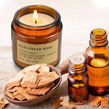 YFYTRE Scented Candle Gift Set with Amber Jars