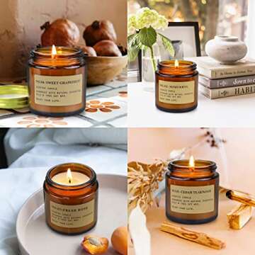 YFYTRE Scented Candle Gift Set with Amber Jars