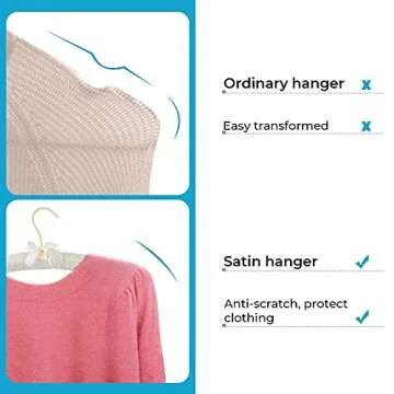 JS HANGER Padded Hanger for Sweaters - 17 Inch Extra Large Heavy Duty Satin Covered Coat Hangers No Shoulder Bump for Women Clothes, Sweaters, Dresses, Clothing, Weddings, Lingerie Pack of 10, Ivory