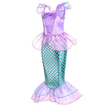 Joy Join Little Girls Mermaid Costume with Wig and Crown
