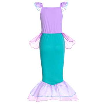 Joy Join Little Girls Mermaid Costume with Wig and Crown