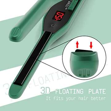 K&K Mini Flat Iron for Short Hair & Beard Styling