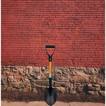 Ashman Short Handle Digging Shovel (1 Pack) Kids Beach Shovel, Shovel for Digging 27-inch with Sturdy Blade, Small Garden Shovel, Kids Snow Shovel, Shovels for Gardening with D- Handle Gardening Tools