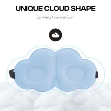 MadebyGNL Sleep Mask,Soft 3D Contoured Silky Blindfold Eye Mask for Sleeping and Side Sleepers,Eye Cover with Adjustable Strap Suitable Gift for Men Women Kids(Blue)