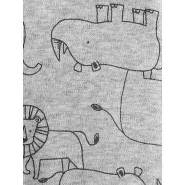 Simple Joys by Carter's Baby 3-Pack Neutral Sleep and Play, Green Stripe/Grey Lion/White Stars, Newborn
